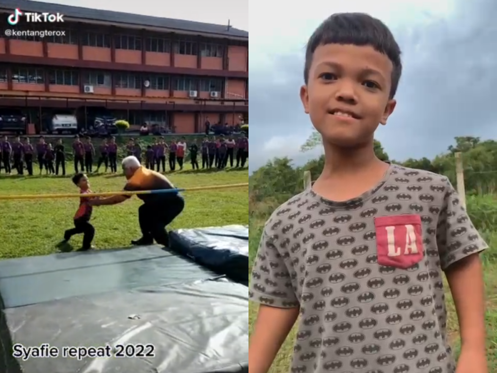 Video of teacher in Baling helping boy achieve a high jump gains love on social media (VIDEO)