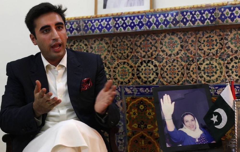 Bilawal Bhutto Zardari, chairman of the Pakistan Peoples Party (PPP), gestures during an interview with Reuters at his family residence in Naudero October 22, 2014. — Reuters pic