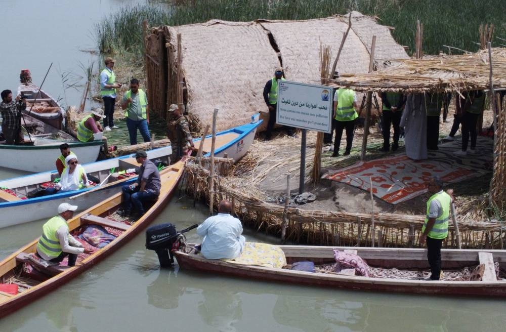 Trawling Iraq’s threatened marshes to collect plastic waste