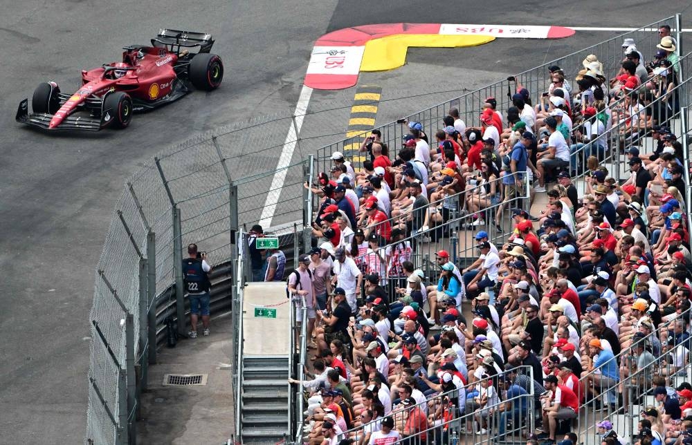 Ferrari's Monegasque driver Charles Leclerc drives during the qualifying session at the Monaco street circuit in Monaco, ahead of the Monaco Formula 1 Grand Prix, on May 28, 2022. — AFP pic