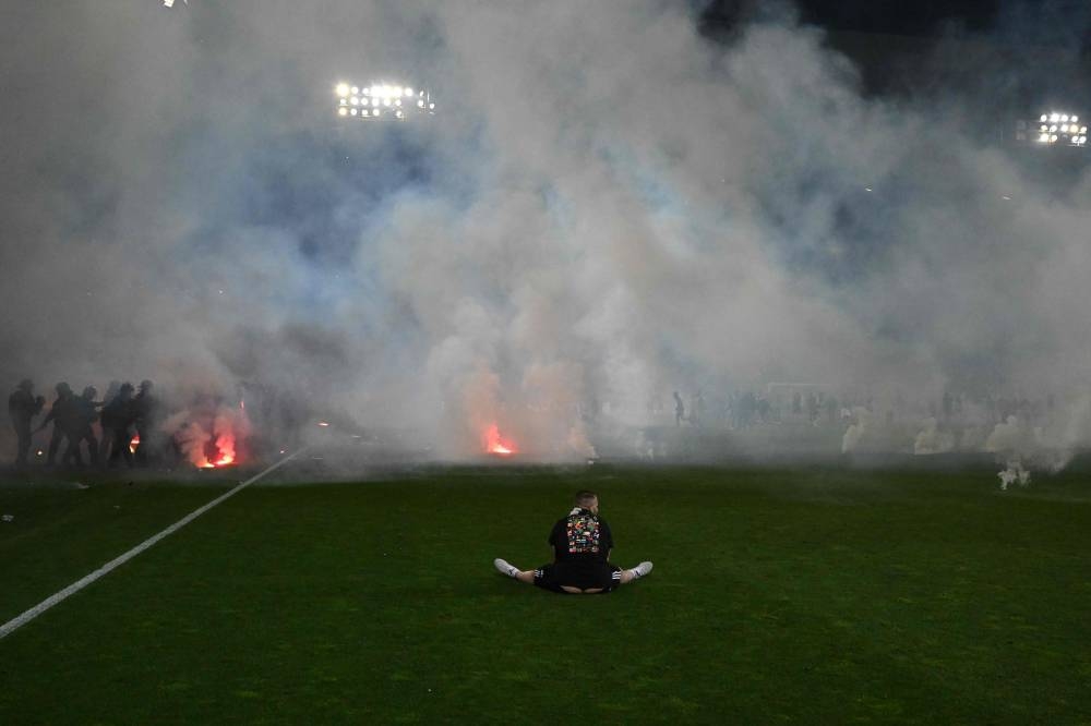 Fans invade pitch after St Etienne relegated from Ligue 1