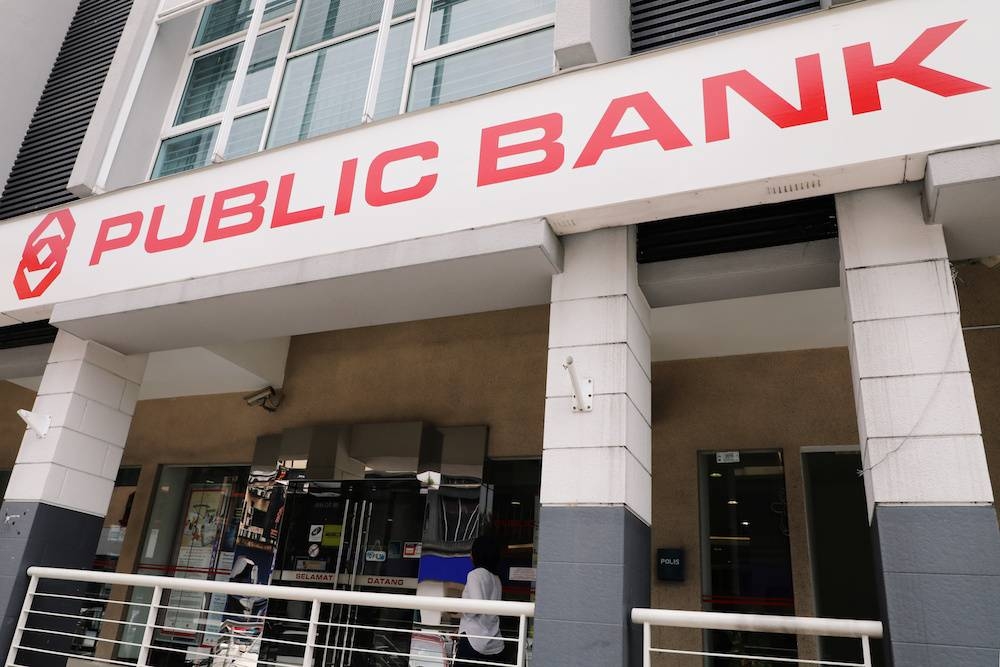 Public Bank's revenue also declined to RM4.89 billion in the quarter under review from RM5.03 billion previously, it said in a filing with Bursa Malaysia today. — Reuters pic