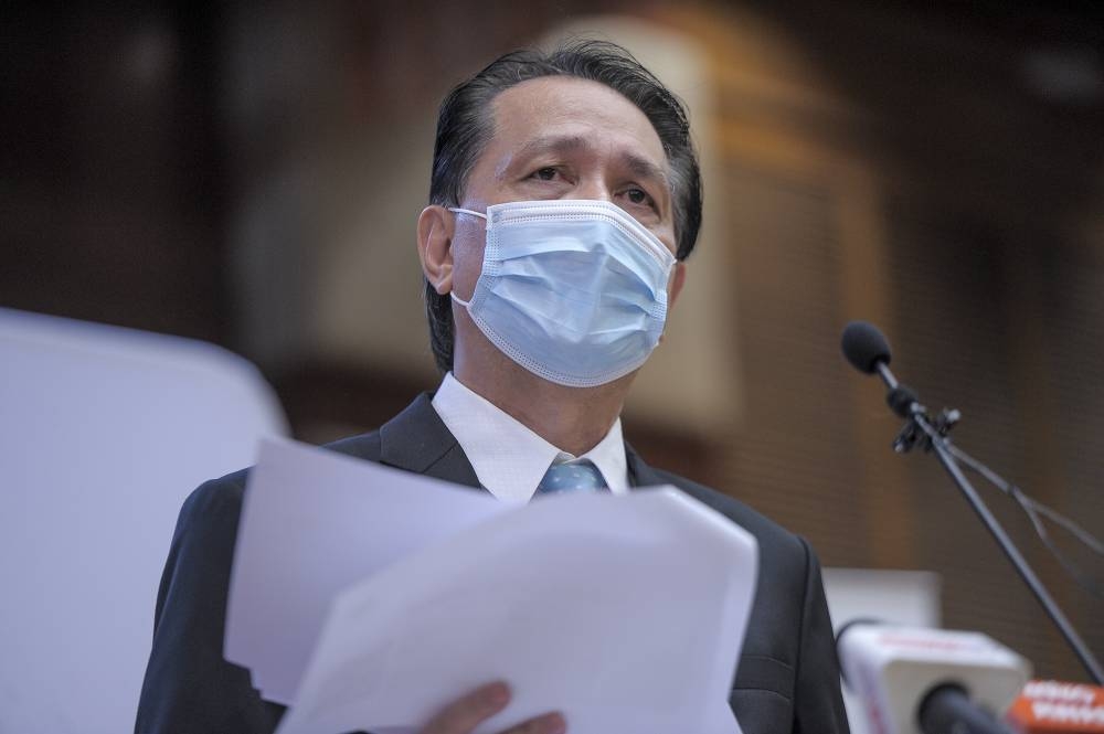 Health Director-General Tan Sri Dr. Noor Hisham Abdullah speaks during a press conference in Putrajaya on December 2, 2020. — Picture by Shafwan Zaidon