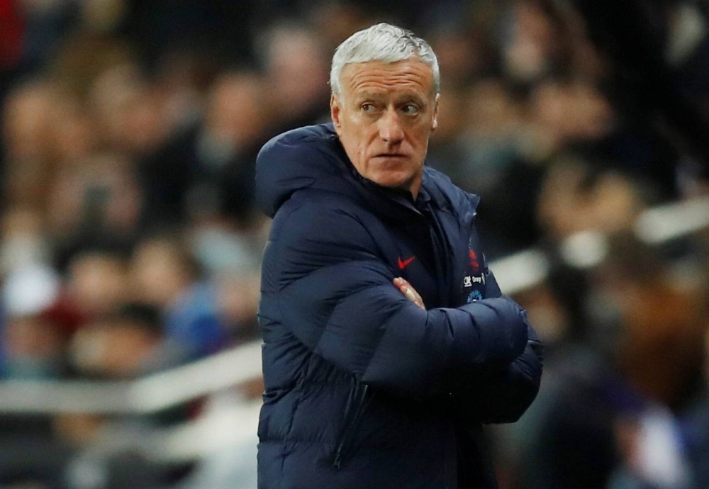 France coach Didier Deschamps during the match against Kazakhstan at Parc des Princes, Paris November 13, 2021. — Reuters pic