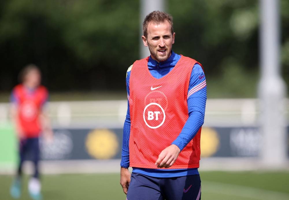 England's Harry Kane during a training session at St George's Park, Burton Upon Trent in Britain June 3, 2022. ― Action Images via Reuters/Molly Darlington