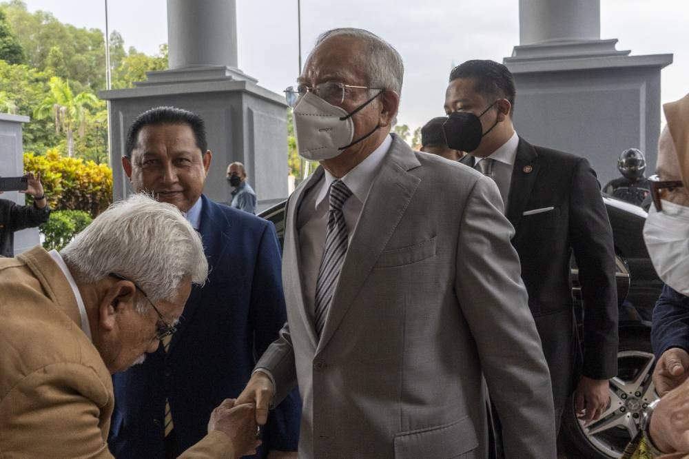 Datuk Seri Najib Razak is pictured at the Kuala Lumpur High Court June 8, 2022. — Picture by Shafwan Zaidon