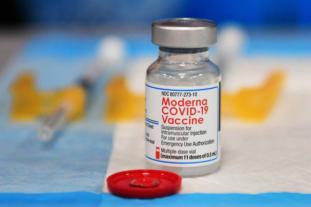 In this file photo taken on December 15, 2021, the Moderna Covid-19 vaccine awaits administration at a vaccination clinic in Los Angeles. — AFP pic