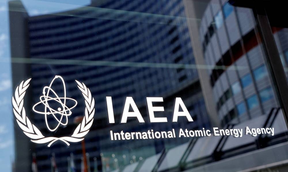 The logo of the International Atomic Energy Agency (IAEA) is seen at their headquarters during a board of governors meeting in Vienna, Austria June 7, 2021. — Reuters pic