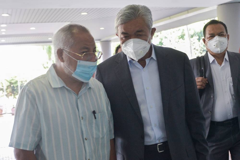 Datuk Seri Ahmad Zahid Hamidi arrives at the Shah Alam High Court June 9, 2022. — Picture by Miera Zulyana  