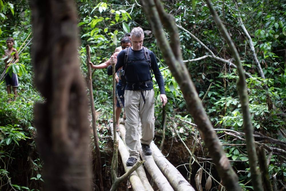 Veteran foreign correspondent Dom Phillips visits Aldeia Maloca Papiْ, Roraima State, Brazil,n November 16, 2019. — AFP pic