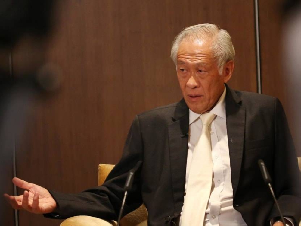 Minister for Defence Ng Eng Hen giving a wrap-up interview at the Shangri-La Dialogue on June 12, 2022. — TODAY pic