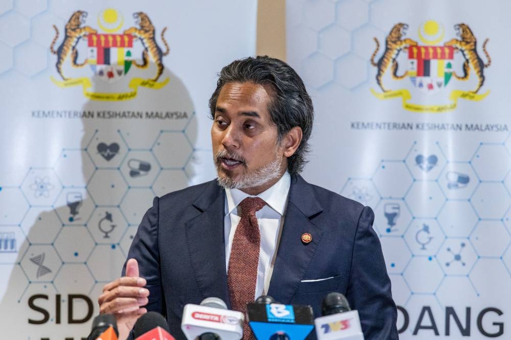 Health minister Khairy Jamaluddin speaks during a press conference in Petaling Jaya June 21, 2022. ― Picture by Firdaus Latif