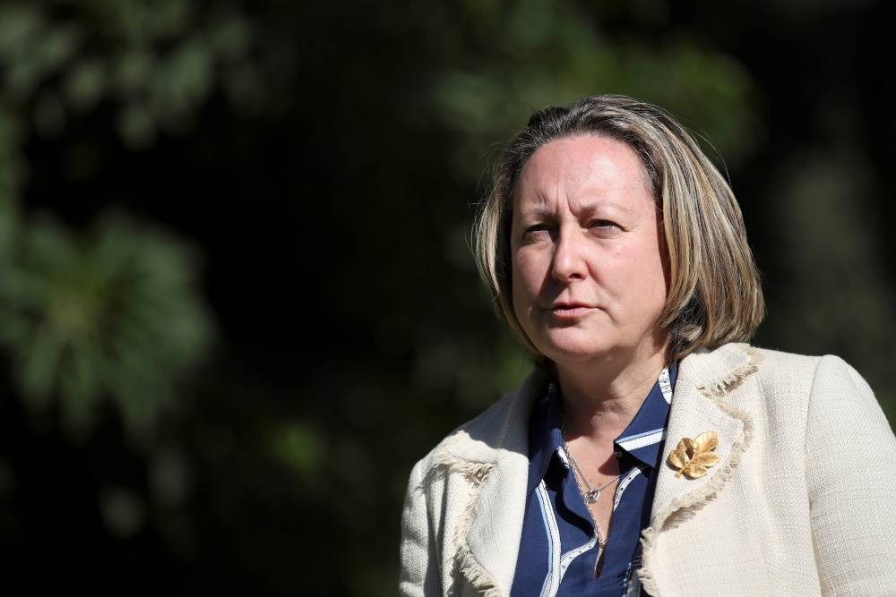 Britain’s trade minister Anne-Marie Trevelyan poses for a photograph during an interview with Reuters, in Rome October 13, 2021. — Reuters pic