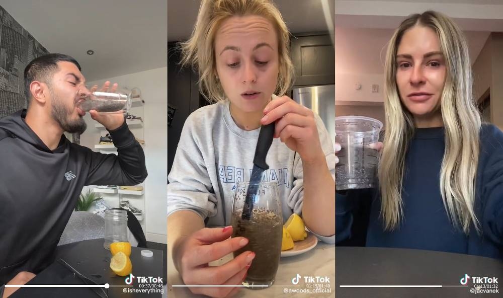 Mixing water, lemon juice and chia seeds, the 'internal shower' would help transit and improve digestion. — Picture via TikTok/isheverything/awoods_official/jacvanek