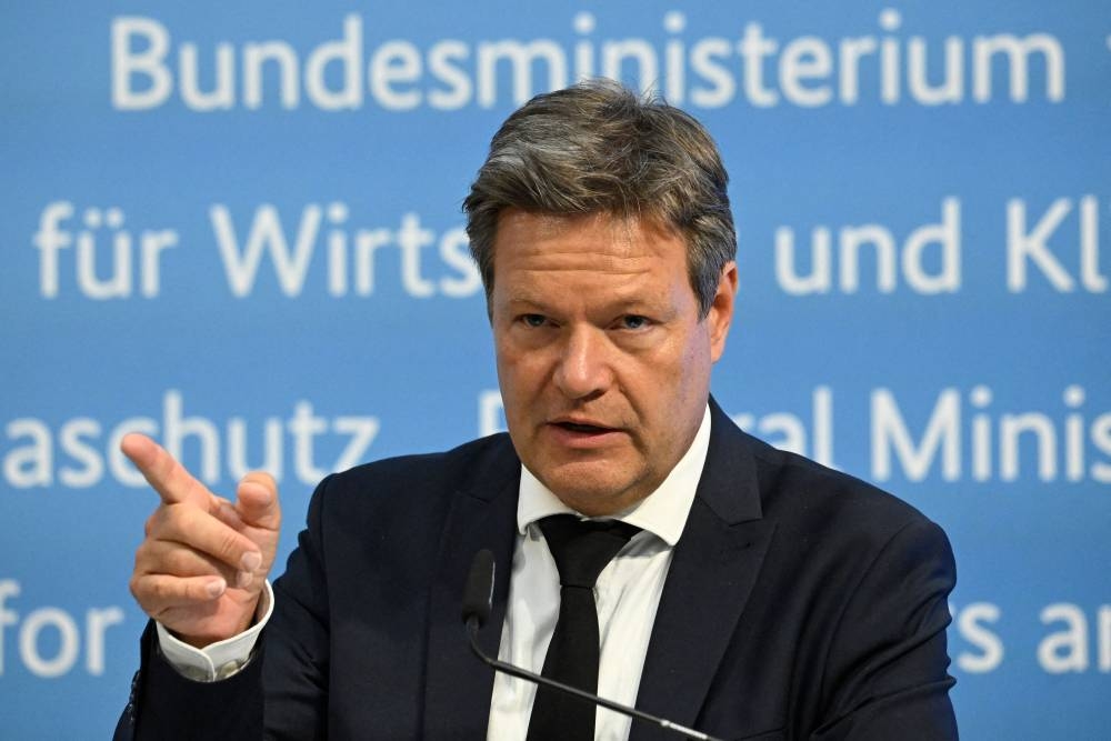 German Minister of Economics and Climate Protection Robert Habeck gives a press conference on energy supply security, on June 23, 2022 at his Ministry in Berlin. — AFP pic