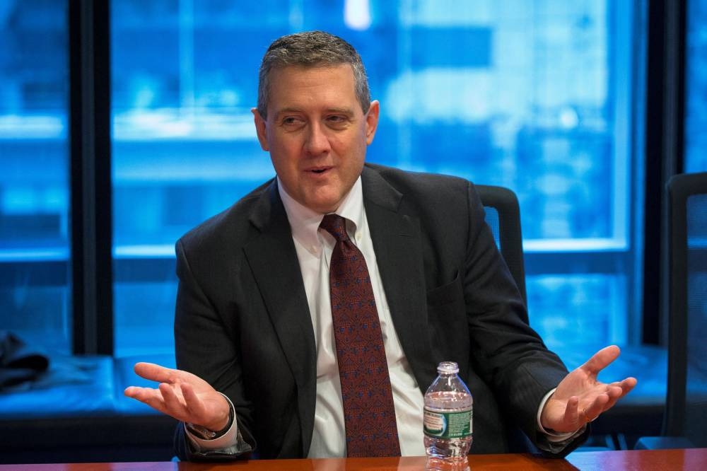 St Louis Fed President James Bullard speaking about the US economy during an interview in New York on February 26, 2015. — Reuters pic