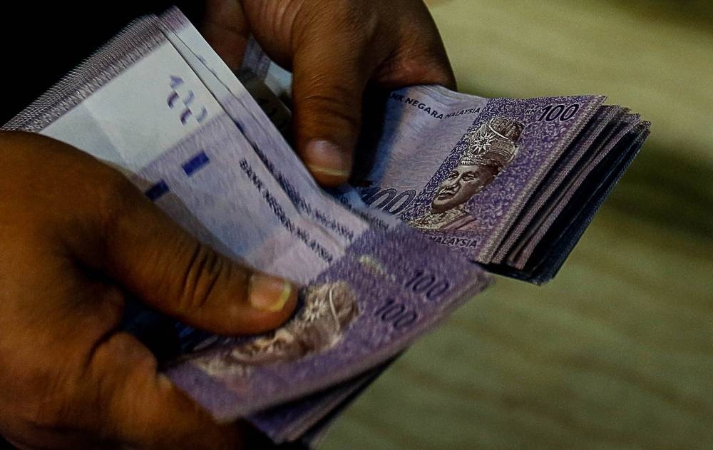 Ringgit notes are pictured in a press conference in Penang in this file picture taken on November 27, 2019. — Picture by Sayuti Zainudin