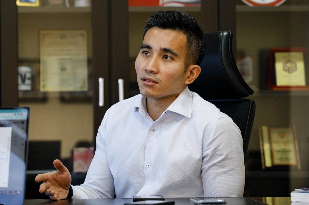 Shahril Sufian Hamdan speaks to Malay Mail during an interview at Menara Dato Onn in Kuala Lumpur April 12, 2022. — Picture by Firdaus Latif 