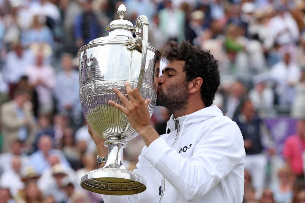 Matteo Berrettini was widely regarded as one of the biggest threats to defending champion Novak Djokovic at the All England Club, having captured back-to-back grass-court titles in Stuttgart and Queen’s. — AFP pic 