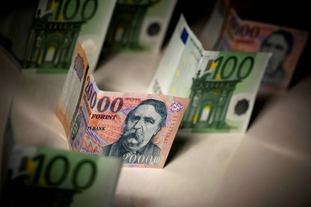 Hungarian forint and Euro notes are seen in this photo illustration taken in Budapest February 6, 2014. — Reuters pic