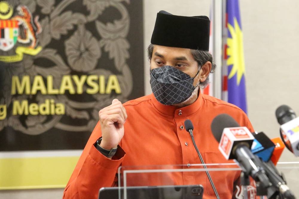 Health Minister Khairy Jamaluddin holds a press conference at Parliament Media Centre, July 8, 2022. — Picture by Choo Choy May