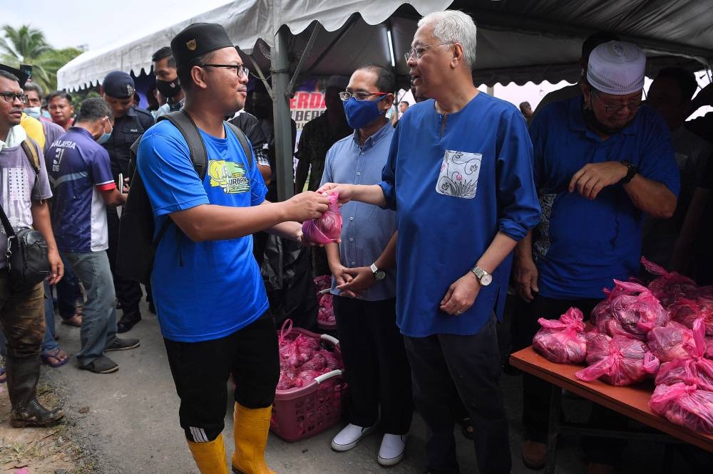 Prime Minister Datuk Seri Ismail Sabri Yaakob attends an Aidiladha event at the Darul Fikri Mosque in Bera July 11, 2022.  — Bernama pic