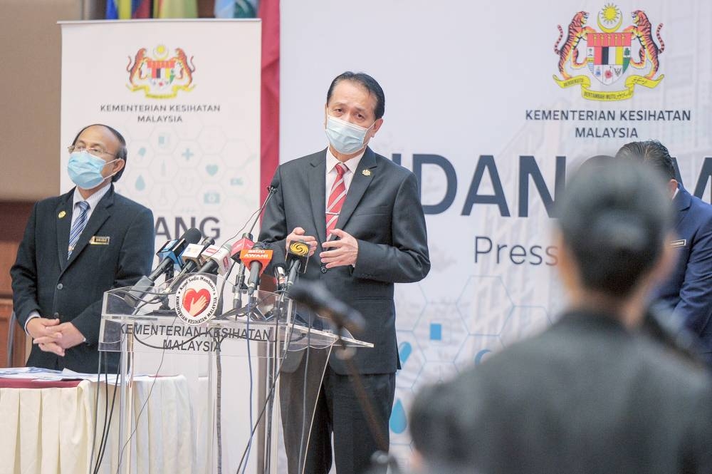 Health Director-General Tan Sri Dr. Noor Hisham Abdullah speaks during a press conference in Putrajaya on November 4, 2020. — Picture by Shafwan Zaidon