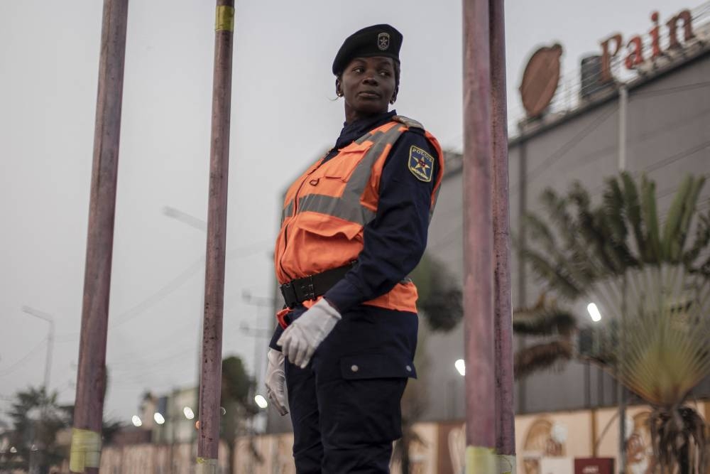 Traffic police officer Cecile Bakindo poses for a photo in Kinshasa, Democratic Republic of Congo, on July 6, 2022. — AFP pic