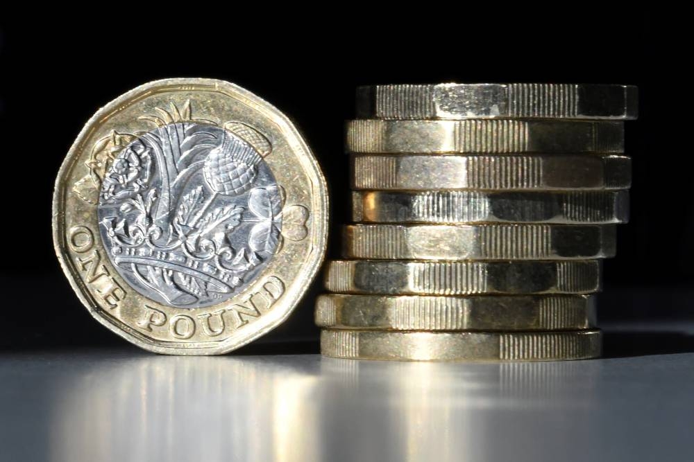 In this file photo taken on October 05, 2017 British one pound sterling coins are arranged for a photograph in central London. — AFP pic 