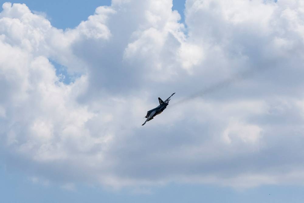 A Russian Sukhoi Su-25 Frogfoot ground-attack plane with a Z sign flies in the course of Ukraine-Russia conflict near the settlement of Olenivka in the Donetsk region, Ukraine July 29, 2022. — Reuters pic