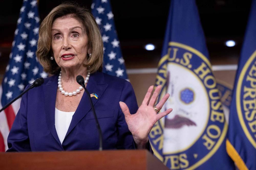 US Speaker of the House Nancy Pelosi, Democrat of California, holds her weekly press conference on Capitol Hill in Washington, DC, July 29, 2022. — AFP pic