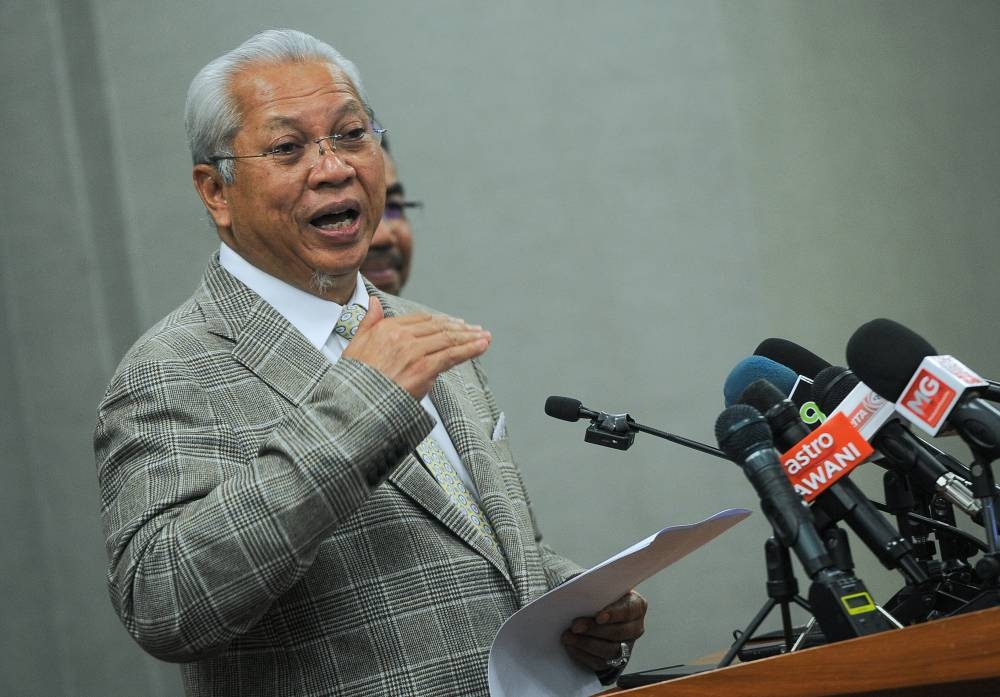 Communications and Multimedia Minister Tan Sri Annuar Musa speaks during a press conference in Kuala Lumpur August 1, 2022. — Bernama pic