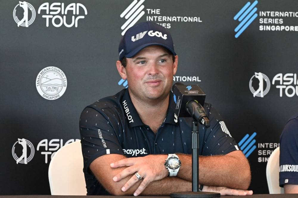 US’ Patrick Reed attends a press conference prior to the International Series Singapore golf tournament at Tampines Golf course in Singapore, August 10, 2022. — AFP pic