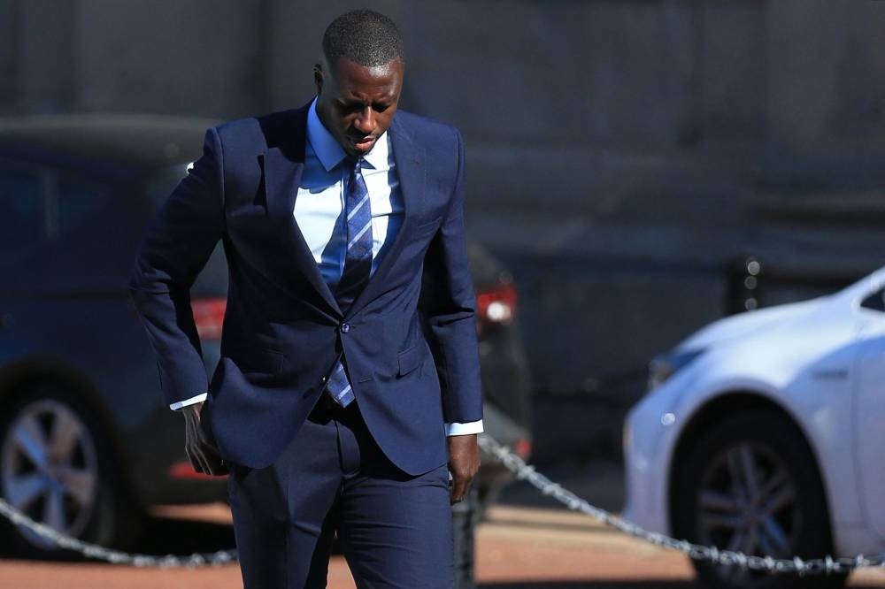 Manchester City and France footballer Benjamin Mendy arrives to Chester Crown Court in north-west England August 10, 2022 at the start of his trial for the alleged rape and assault of seven women. — AFP pic