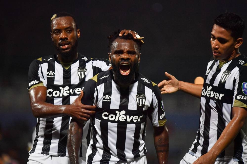 Terengganu FC striker Habib Haroon celebrates after scoring against Selangor FC at the Stadium Majlis Bandaraya Petaling Jaya August 17, 2022. — Bernama pic