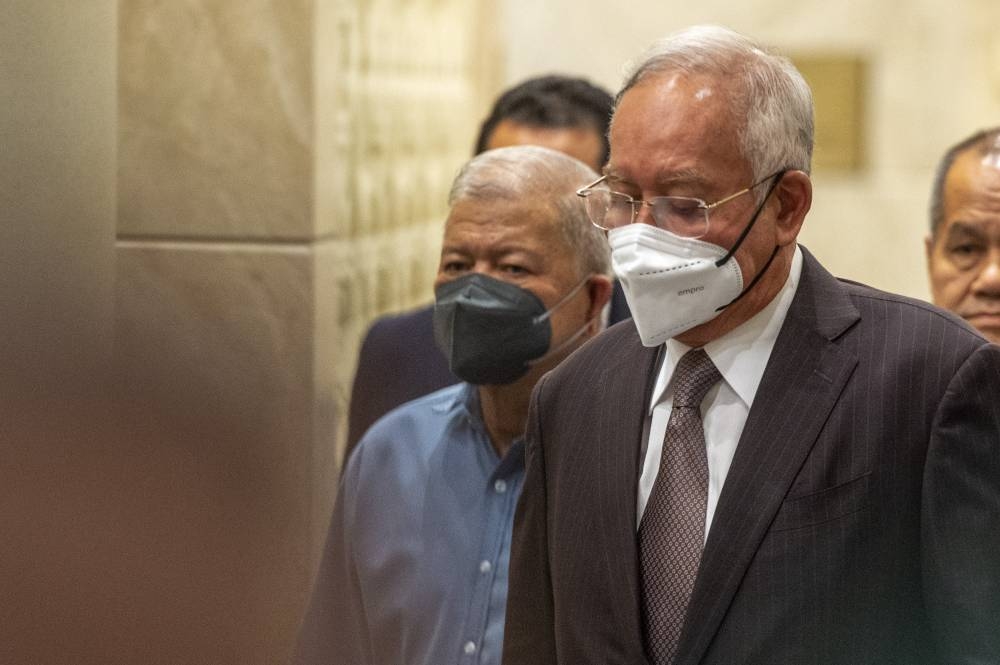 Former prime minister Datuk Seri Najib Razak is pictured at the Palace of Justices in Putrajaya August 18,  2022. — Picture by Shafwan Zaidon