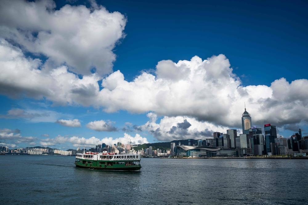 A Star ferry crosses Victoria Harbour in Hong Kong on August 13, 2022. — AFP pic