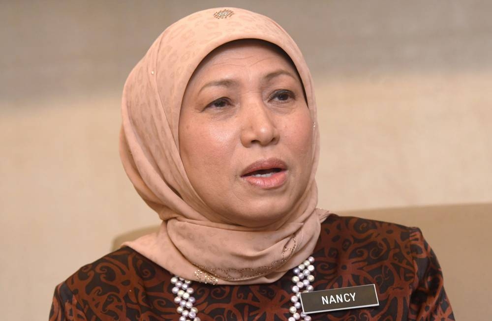 Tourism, Arts and Culture Minister Datuk Seri Nancy Shukri speaks during a press conference after the launch of Mardiyyah Hotel and Suites in Shah Alam July 14, 2022. — Bernama pic