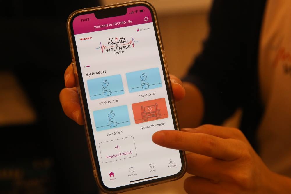 Sharp is introducing their own wellness ecosystem through their partnership with Cocoro Life application. — Picture by Choo Choy May