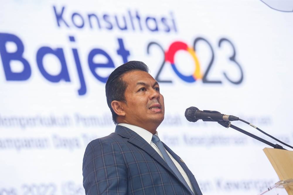 Deputy Finance Minister Datuk Mohd Shahar Abdullah delivers his speech during the Budget 2023 Consultation in Putrajaya August 23, 2022. — Picture by Sayuti Zainudin