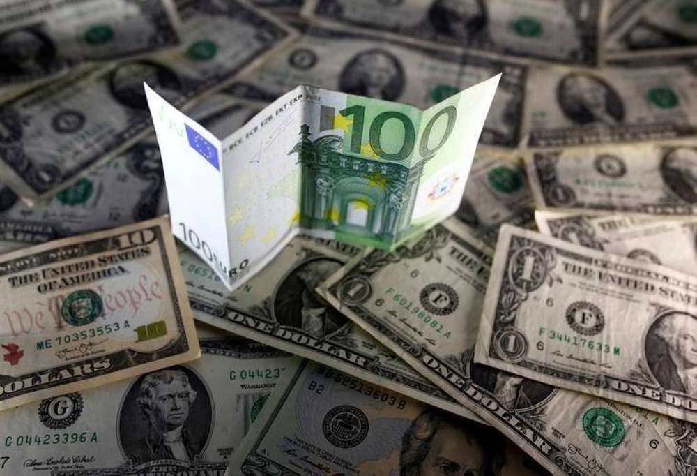 US dollar and Euro notes are seen in this November 7, 2016 picture illustration. — Reuters pic