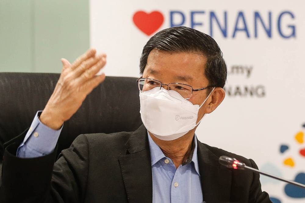 Penang Chief Minister Chow Kon Yeow speaks to the press during a press conference at Komtar June 27, 2022. — Picture by Sayuti Zainudin