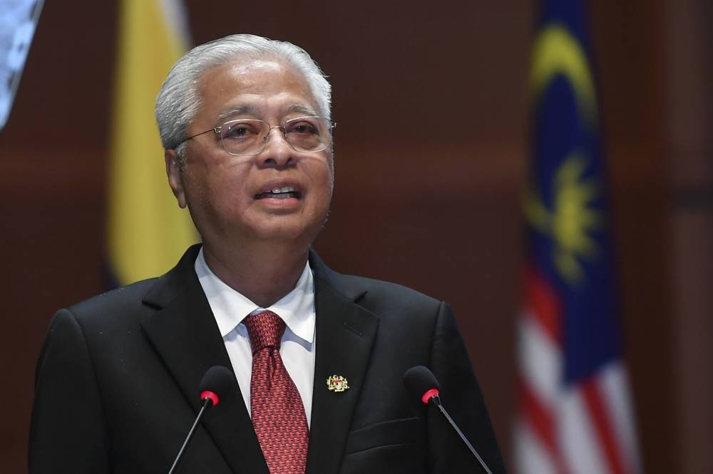 Datuk Seri Ismail Sabri Yaakob delivers a speech at the Putrajaya International Convention Centre August 30, 2022. — Bernama pic