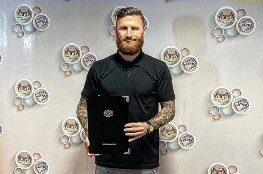 England-born footballer Lee Tuck, who plays for the Pahang state football team, was made a naturalised Malaysian on Merdeka Day yesterday. — Picture via Facebook