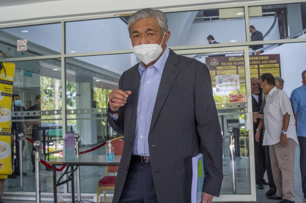 Datuk Seri Ahmad Zahid Hamidi is pictured at the Shah Alam High Court September 1, 2022. — Picture by Shafwan Zaidon