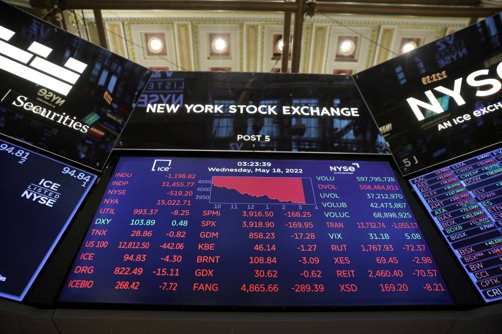 US stock indexes fell for the fifth straight session today as fresh signs of a tight labour market raised bets in favour of the Federal Reserve’s aggressive approach, lifting bond yields and pressuring growth stocks. — Reuters pic