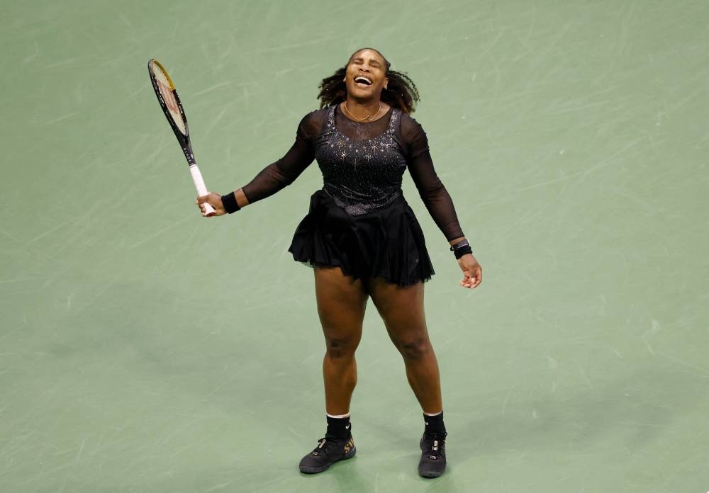 Serena Williams of the US reacts during her third round match against Australia's Ajla Tomljanovic at the US Open in Flushing Meadows in New York, September 2, 2022. — Reuters pic