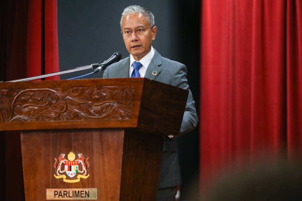 Dewan Rakyat Speaker Tan Sri Azhar Azizan Harun during the Climate Change Symposium 2022 at the Banquet Hall at the Parliament building in Kuala Lumpur September 5, 2022. — Picture by Ahmad Zamzahuri