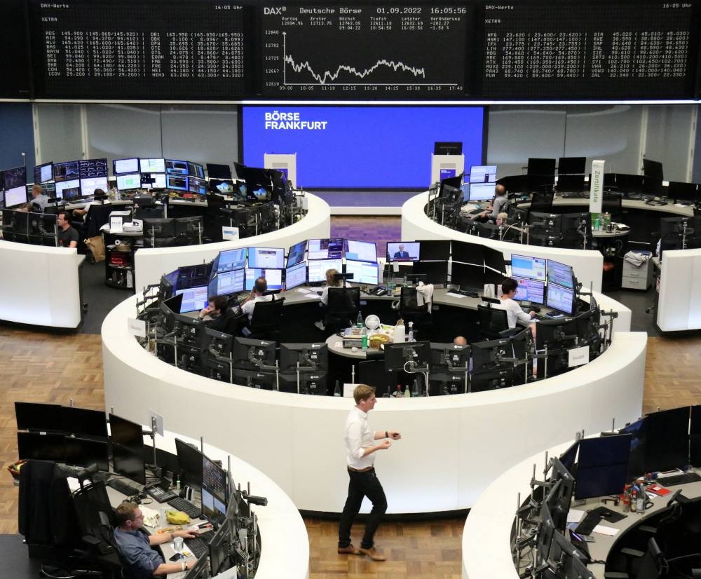 London’s FTSE 100 was 0.1 per cent lower and Germany’s DAX was down 2.3 per cent on the day. — Reuters pic