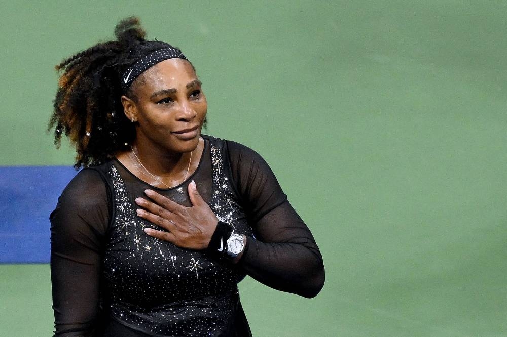 Serena Williams gestures to the audience after losing against Australia’s Ajla Tomljanovic during their 2022 US Open Tennis tournament women’s singles third round match at the USTA Billie Jean King National Tennis Center in New York, September 2, 2022. — AFP pic 